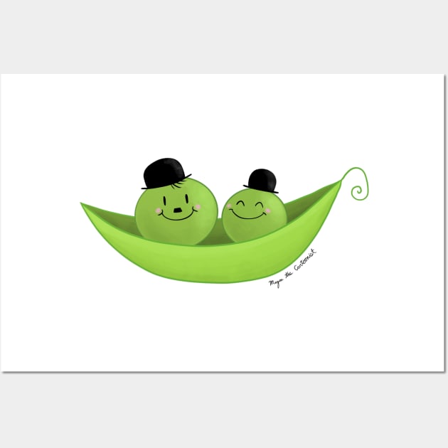 Laurel and Hardy Peas in a Pod Wall Art by MeganCartoonist